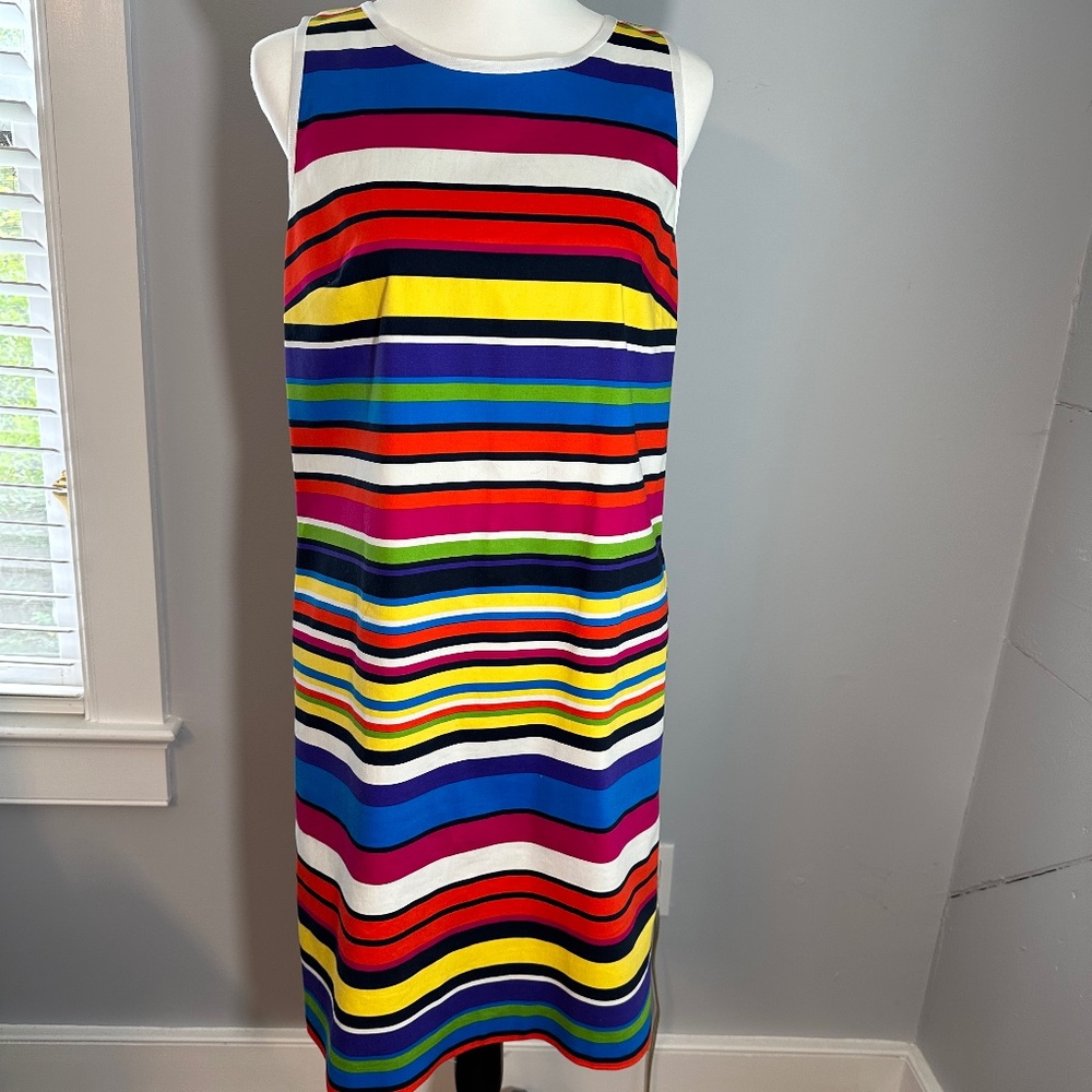 Worth New York Sleeveless bright striped dress. Size 10. Great for summer. EUC
